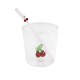 Cerise Verre à Eau Décor 3D 300 ml + Paille Réutilisable en Verre  - Point Virgule