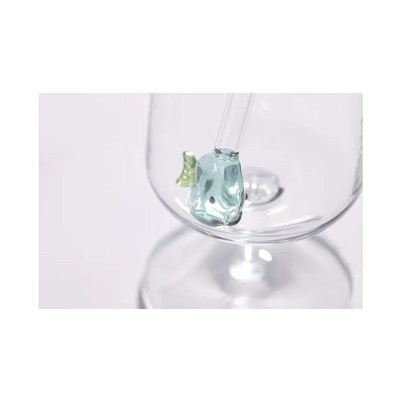Pailles Réutilisables en Verre Motif Petit Poisson 2 pcs 20 cm + Goupillon  - Point Virgule
