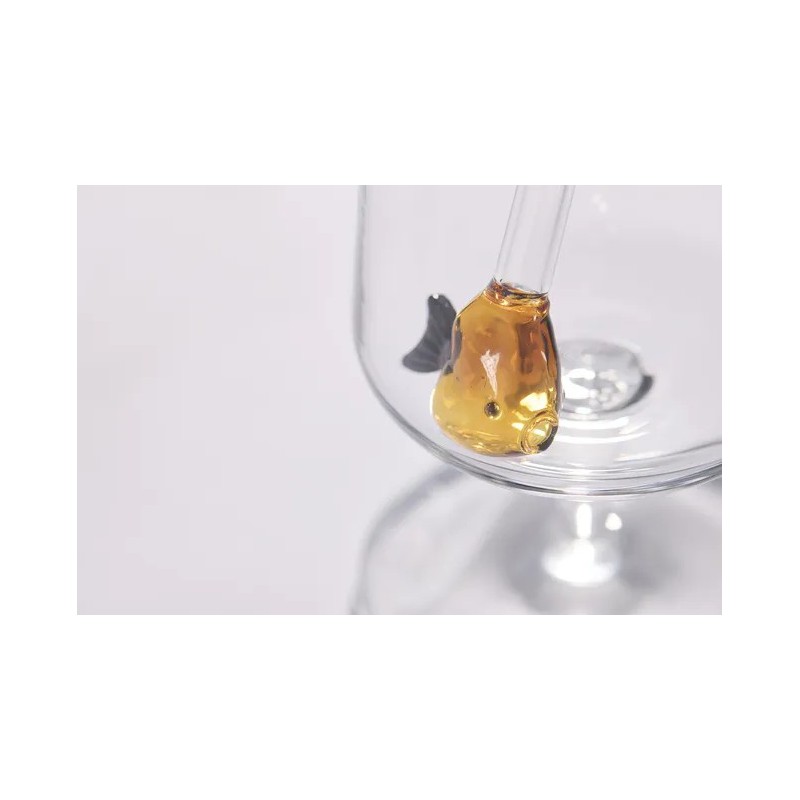 Glazen herbruikbare drinkrietjes met Kleine Vis 2 dlg 20 cm + Reinigingsborstel - Point Virgule