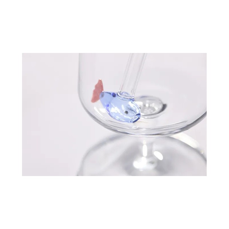 Pailles Réutilisables en Verre Motif Grand Poisson 2 pcs 20 cm + Goupillon  - Point Virgule