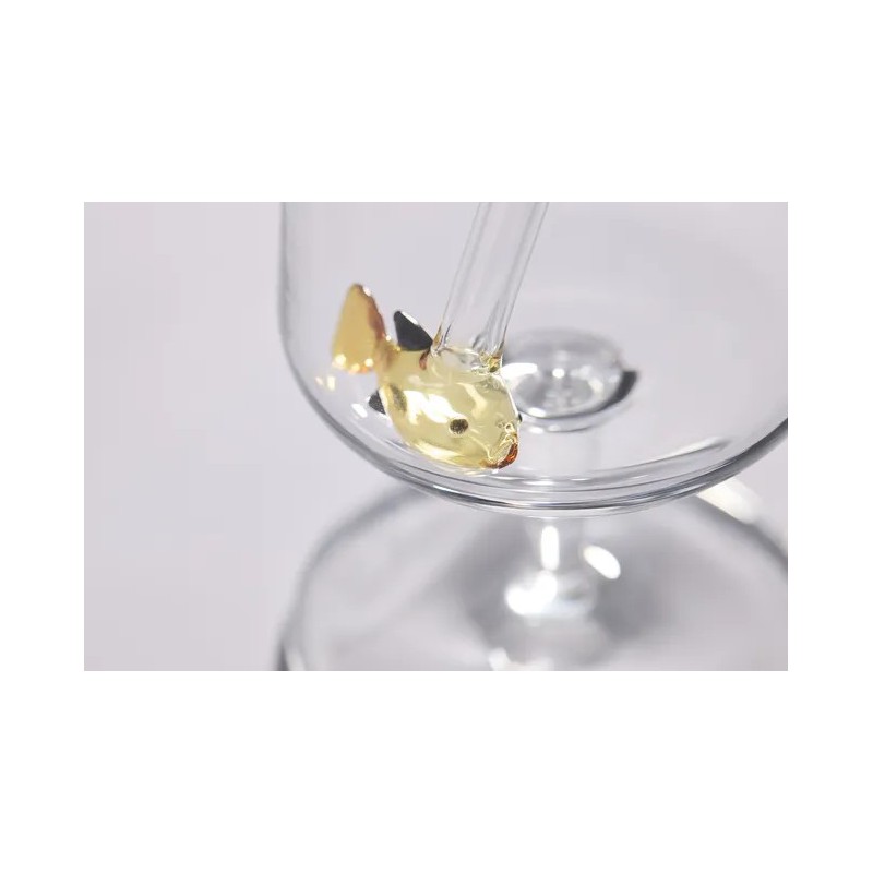 Glazen herbruikbare drinkrietjes met Grote Vis 2 dlg 20 cm+ Reinigingsborstel - Point Virgule