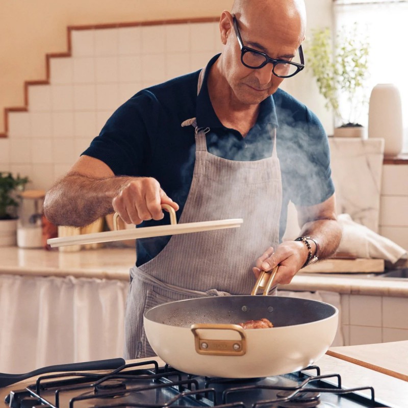 Tucci Collection Saltapasta Pan met Antiaanbaklaag 29 cm Mat Carrara Wit - Greenpan