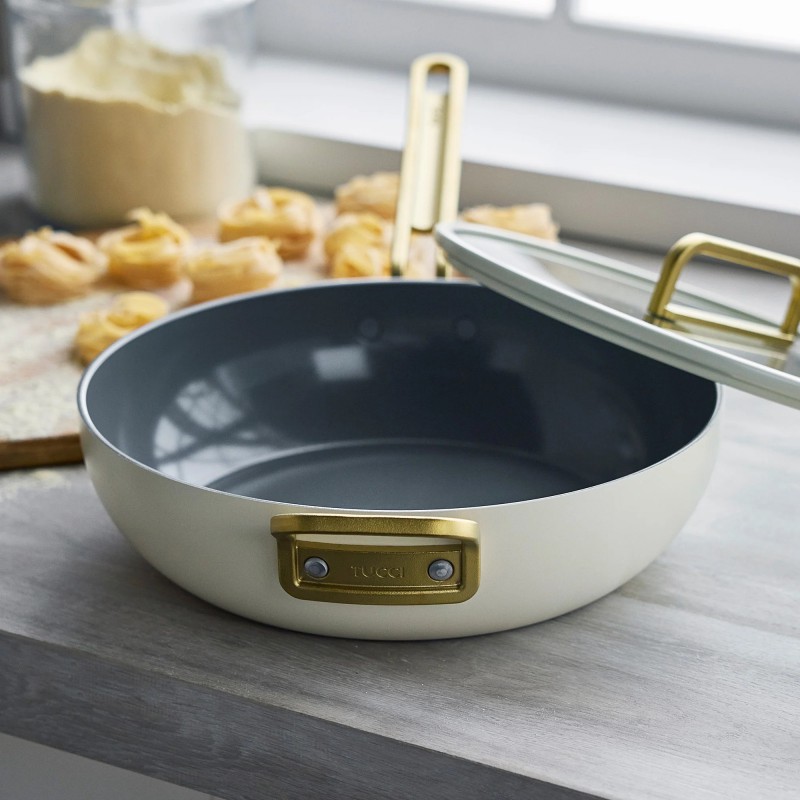 Tucci Collection Saltapasta Pan met Antiaanbaklaag 29 cm Mat Carrara Wit - Greenpan