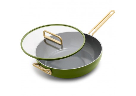 Tucci Collection Saltapasta Pan met Antiaanbaklaag 29 cm Mat Groen Toscane - Greenpan