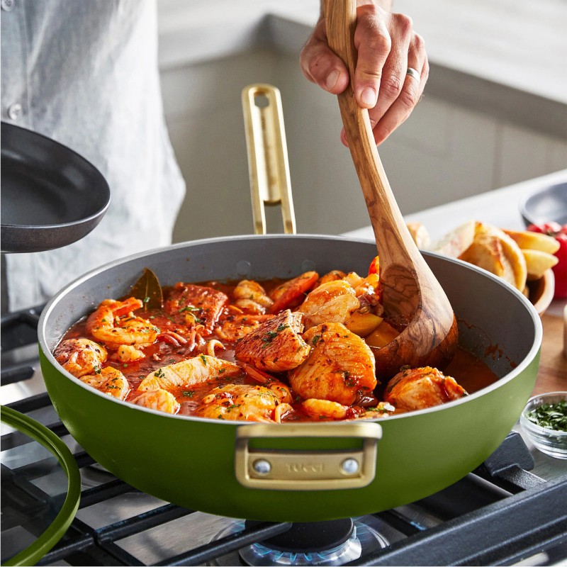 Tucci Collection Saltapasta Pan met Antiaanbaklaag 29 cm Mat Groen Toscane - Greenpan