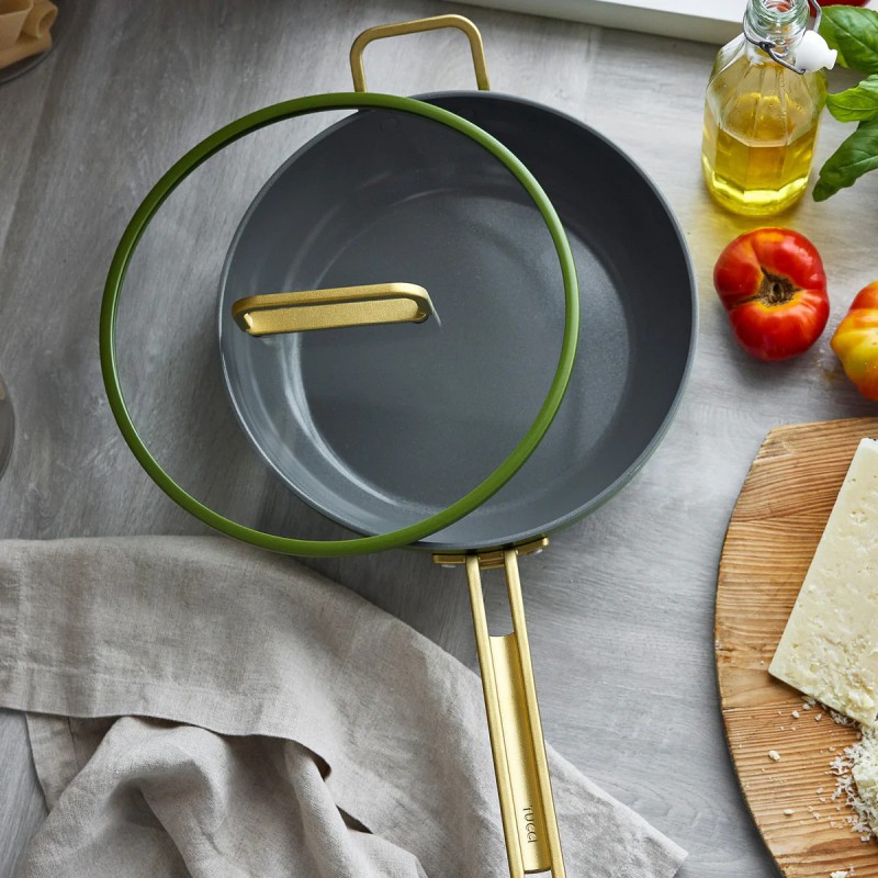 Tucci Collection Saltapasta Pan met Antiaanbaklaag 29 cm Mat Groen Toscane - Greenpan