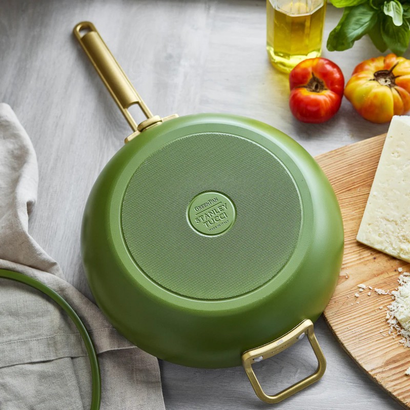 Tucci Collection Saltapasta Pan met Antiaanbaklaag 29 cm Mat Groen Toscane - Greenpan