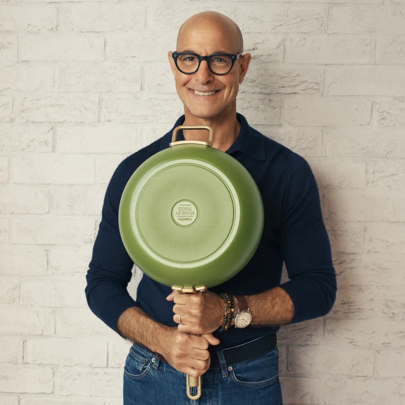 Tucci Collection Saltapasta Pan met Antiaanbaklaag 29 cm Mat Groen Toscane - Greenpan
