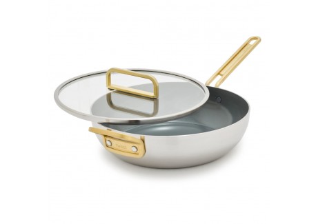 Tucci Collection Saltapasta Pan met Antiaanbaklaag 29 cm  RVS 3 Lagen - Greenpan