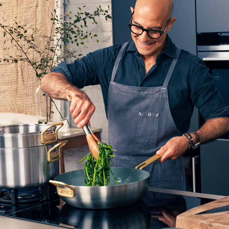 Tucci Collection Saltapasta Pan met Antiaanbaklaag 29 cm  RVS 3 Lagen - Greenpan