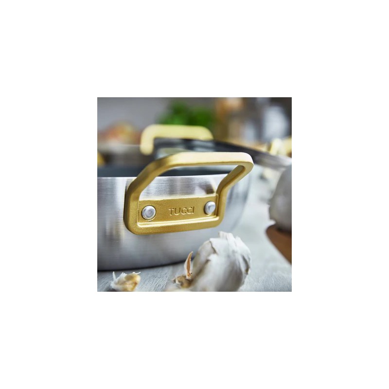 Tucci Collection Saltapasta Pan met Antiaanbaklaag 29 cm  RVS 3 Lagen - Greenpan