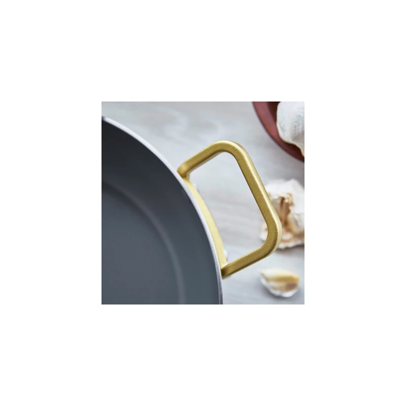 Tucci Collection Saltapasta Poêle Antiadhésive 29 cm Inox Mat 3 ply Doré  - Greenpan