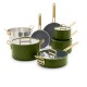 Tucci Collection Pannenset met Antiaanbaklaag 11-delig Mat Toscane Groen - Greenpan