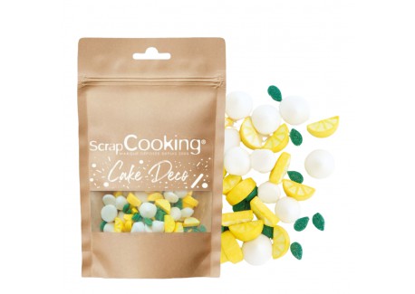 Décors Sucrés pour Gâteaux Tarte Citron Meringuée Blanc Jaune Vert 30 g  - Scrapcooking