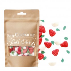 Décors Sucrés pour Gâteaux Tarte Fraise Meringuée Blanc Rouge Vert 30 g  - Scrapcooking
