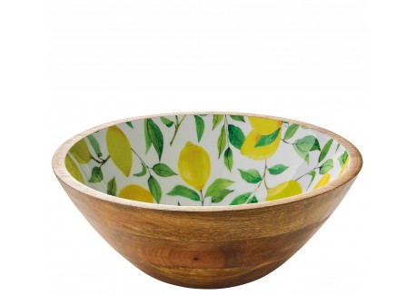 Saladier Bois de Manguier et Résine Citrons Jaunes 30x11,5 cm  - Zassenhaus