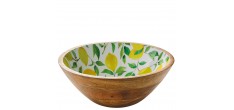 Saladier Bois de Manguier et Résine Citrons Jaunes 30x11,5 cm 