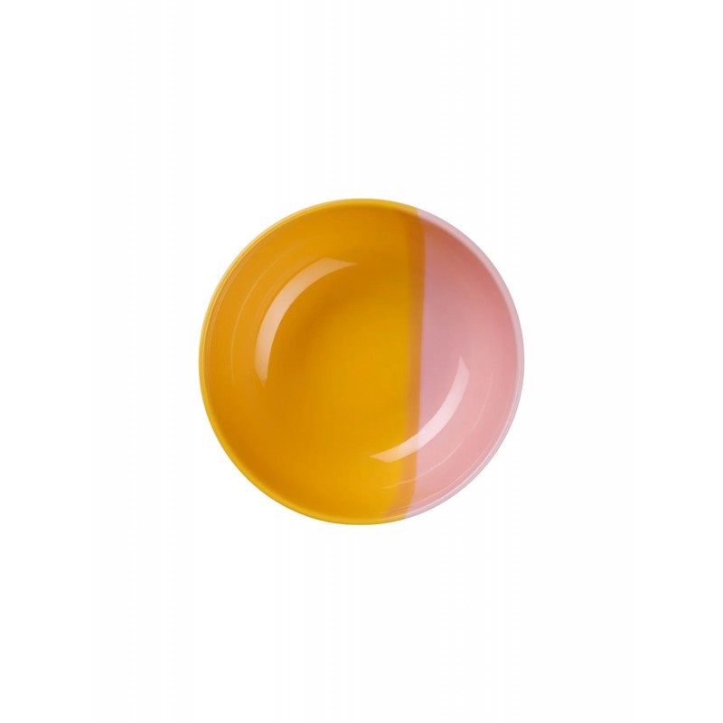 Joy Bol Passion Smoothie en Porcelaine Email Brillant Jaune et Rose 15,5 cm  - ASA Selection