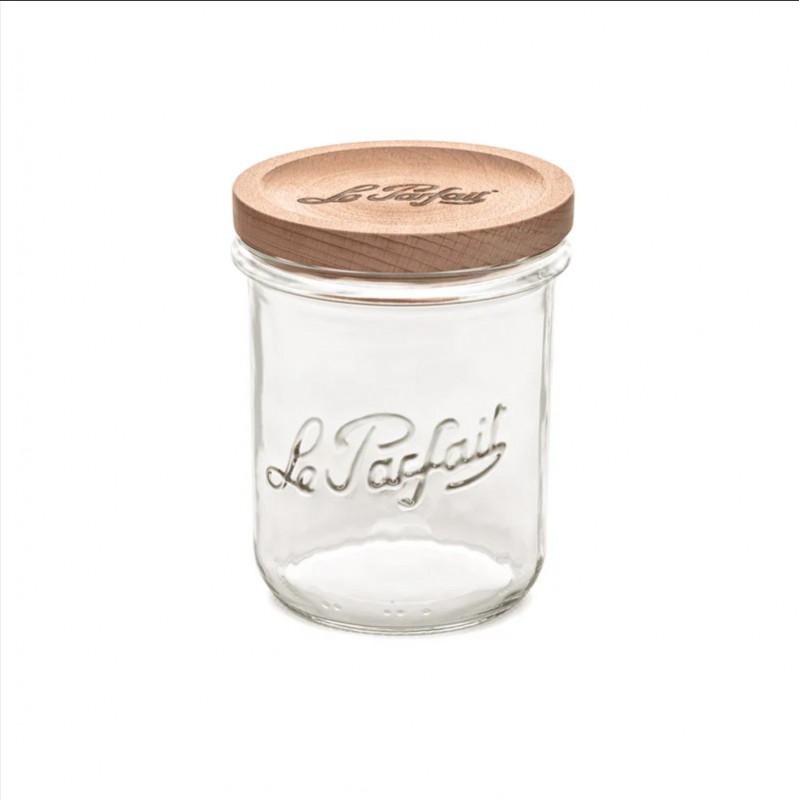 Bocal de Conservation Hermétique en Verre Couvercle en Bois 580 ml  - Le Parfait