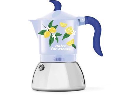 Moka Inductie Koffiekan 4 Kops Mercato Della Frutta Blauw met Citroenen - Bialetti