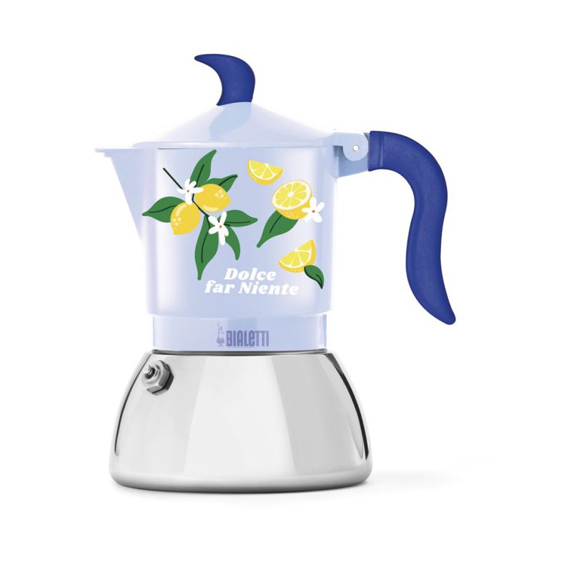 Moka Inductie Koffiekan 4 Kops Mercato Della Frutta Blauw met Citroenen - Bialetti