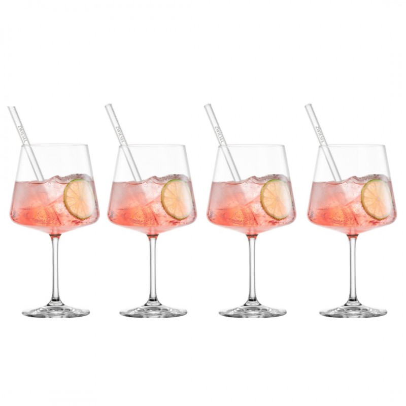 Miovino AfterWork Verres à Pied Spritz 69 cl + Pailles + Goupillon (4pcs)  - Schott Zwiesel
