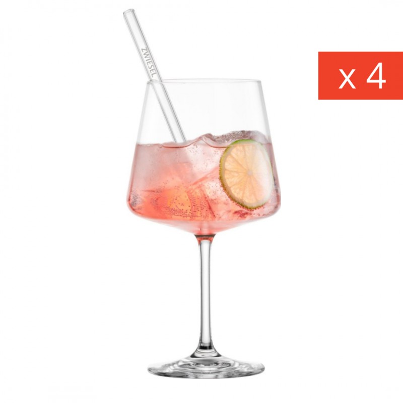 Miovino AfterWork Verres à Pied Spritz 69 cl + Pailles + Goupillon (4pcs)  - Schott Zwiesel