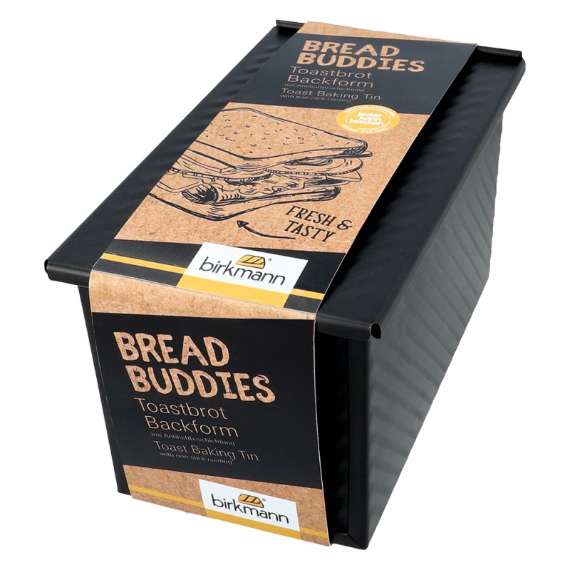 Bread Buddies Broodvorm met Antiaanbaklaag met Deksel 21x11,5 cm - Birkmann
