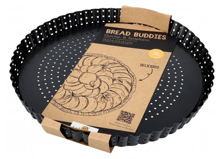 Bread Buddies Moule Geperforeerde Antiaanbak Taartvorm met Losse Bodem 30cm - Birkmann