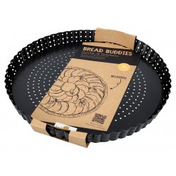 Bread Buddies Moule à Tarte Perforé Cannelé Antiadhésif Fond Amovible 30x3 cm - Birkmann