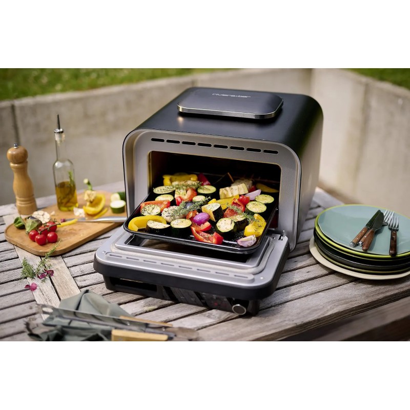 Elektrische Pizzaoven voor Binnen en Buitengebruik 400 °C Matzwart 45x50 cm - Riviera - Bar