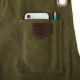 N°547 Tablier de Cuisine à Bretelles Toile Coton Enduit et Cuir Vert Olive  - Alaskan Maker
