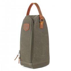 Wanderer Sac Isotherme pour 2 Bouteilles Vin ou Champagne Toile Enduite Kaki  - Alaskan Maker
