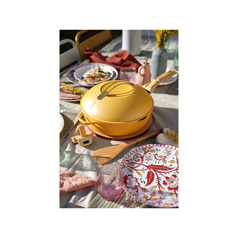 Fabuleuse Poêle Anti-Adhésive 8 en 1 24 cm Jaune Mangue 3,4L Édition Limitée  - Cookut