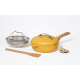 Fabuleuse Koekenpan met Antiaanbaklaag 28 cm Mango geel 4,5L Limited Edition - Cookut