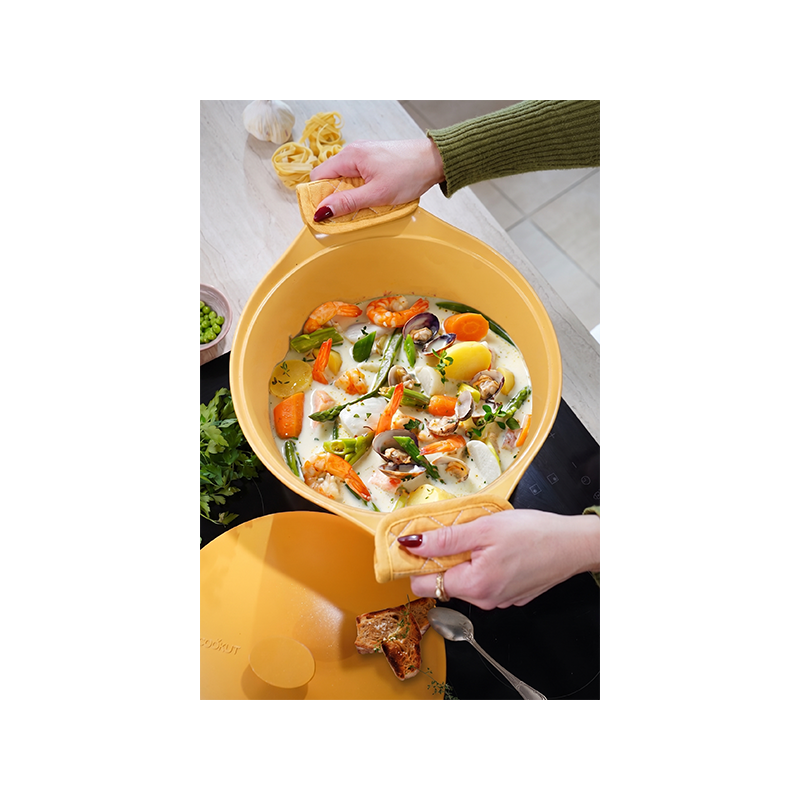 Incroyable Cocotte Anti-Adhésive 24 cm Jaune Mangue 4,5 l Édition Limitée  - Cookut
