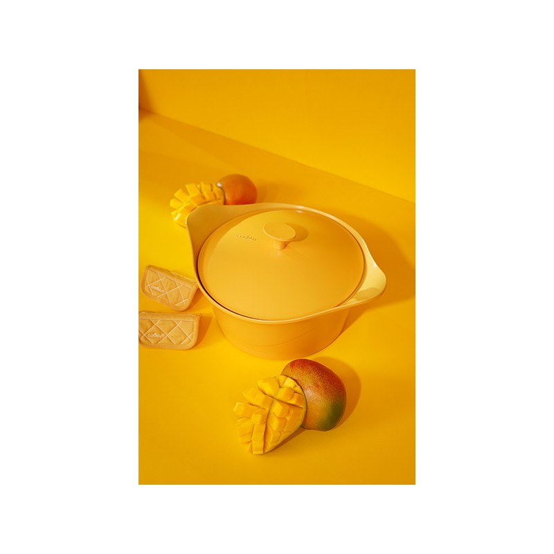 Incroyable Cocotte Anti-Adhésive 24 cm Jaune Mangue 4,5 l Édition Limitée  - Cookut