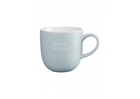 Hey Mug Message Gravé Over thinker Céramique Bleu Clair Mat 350 ml  - ASA Selection