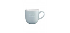 Hey Mug Message Gravé Over thinker Céramique Bleu Clair Mat 350 ml 