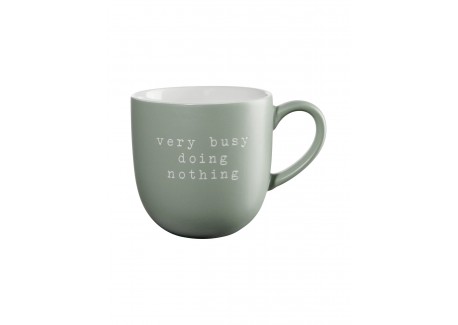 Hey Mug Message Gravé Very busy doing nothing Céramique Vert Mat 350 ml  - ASA Selection