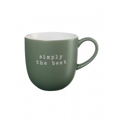 Hey Mug Message Gravé Simply the best Céramique Vert Foncé Mat 350 ml  - ASA Selection