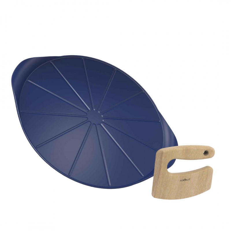 Formidable Plaque à Pizza Ronde Antiadhésive pour Four Bleu Myrtille 33 cm - Cookut