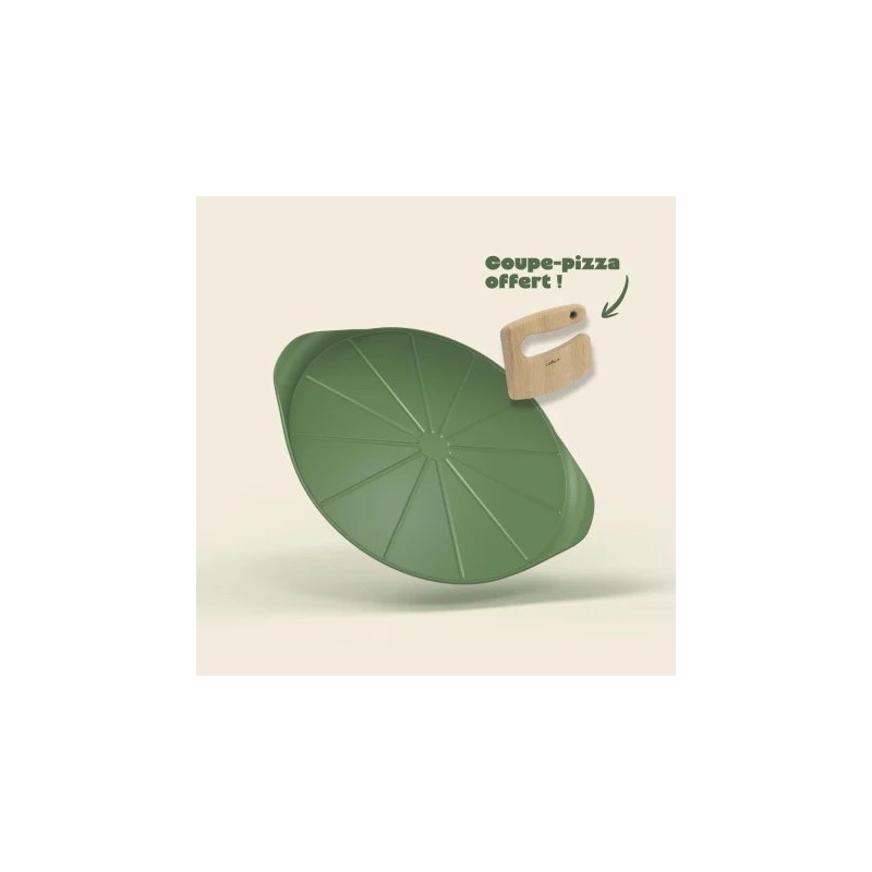 Formidable Plaque à Pizza Ronde Antiadhésive pour Four Vert Fougère 33 cm - Cookut