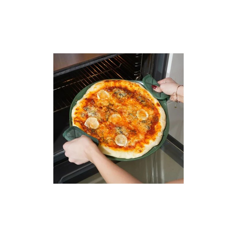 Formidable Plaque à Pizza Ronde Antiadhésive pour Four Vert Fougère 33 cm - Cookut