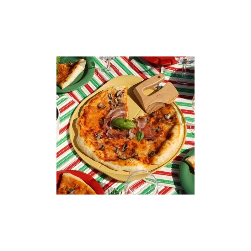 Formidable Ronde Antiaanbak Pizzaplaat voor Oven Mango geel 33 cm - Cookut