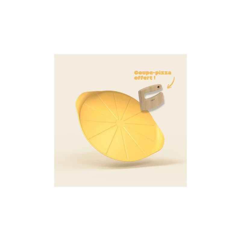 Formidable Ronde Antiaanbak Pizzaplaat voor Oven Mango geel 33 cm - Cookut