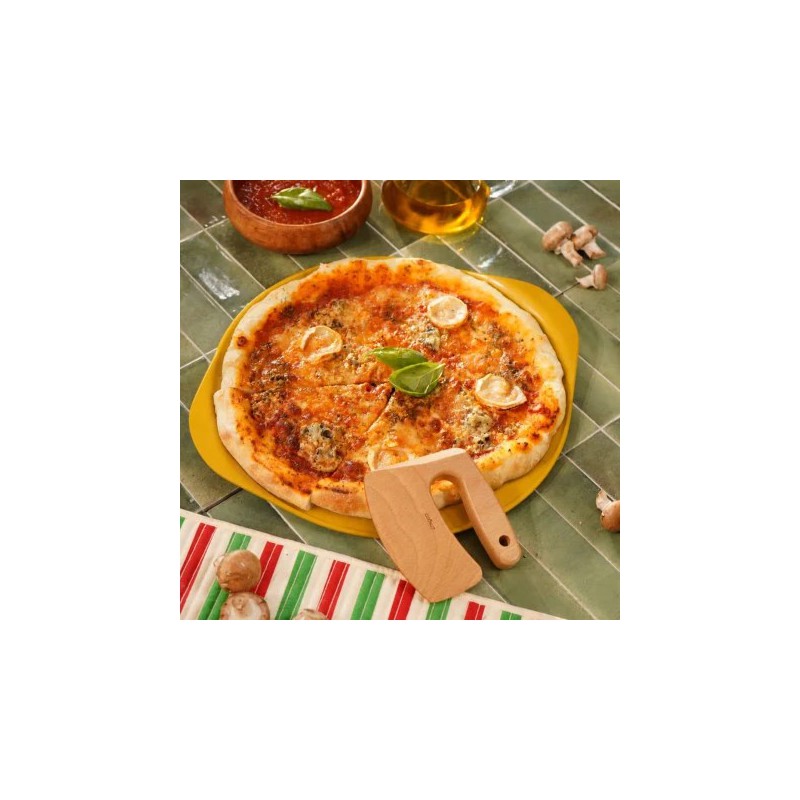 Formidable Ronde Antiaanbak Pizzaplaat voor Oven Mango geel 33 cm - Cookut
