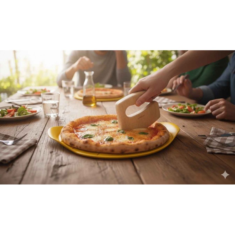 Formidable Ronde Antiaanbak Pizzaplaat voor Oven Mango geel 33 cm - Cookut