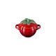 Fraise Mini Cocotte en Céramique Ronde 58 cl Rouge et Vert  - Le Creuset