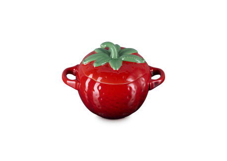 Fraise Mini Cocotte en Céramique Ronde 58 cl Rouge et Vert  - Le Creuset